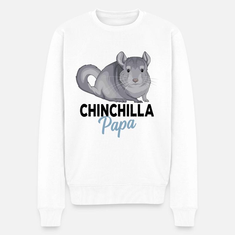 Chinchilla - Männer Premium Bio Pullover - Weiß