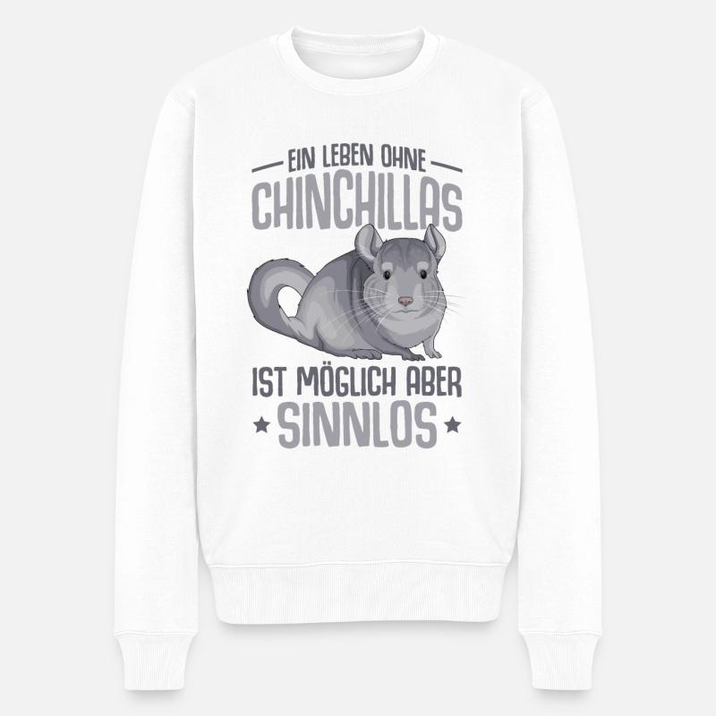 Chinchilla - Männer Premium Bio Pullover - Weiß