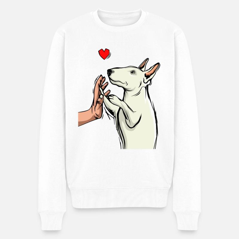 Bullterrier Liebe Mama Bull Terrier Hunde - Männer Premium Bio Pullover - Weiß