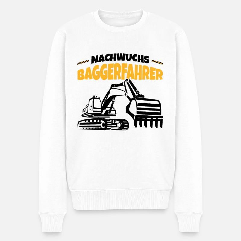 Bagger - Männer Premium Bio Pullover - Weiß