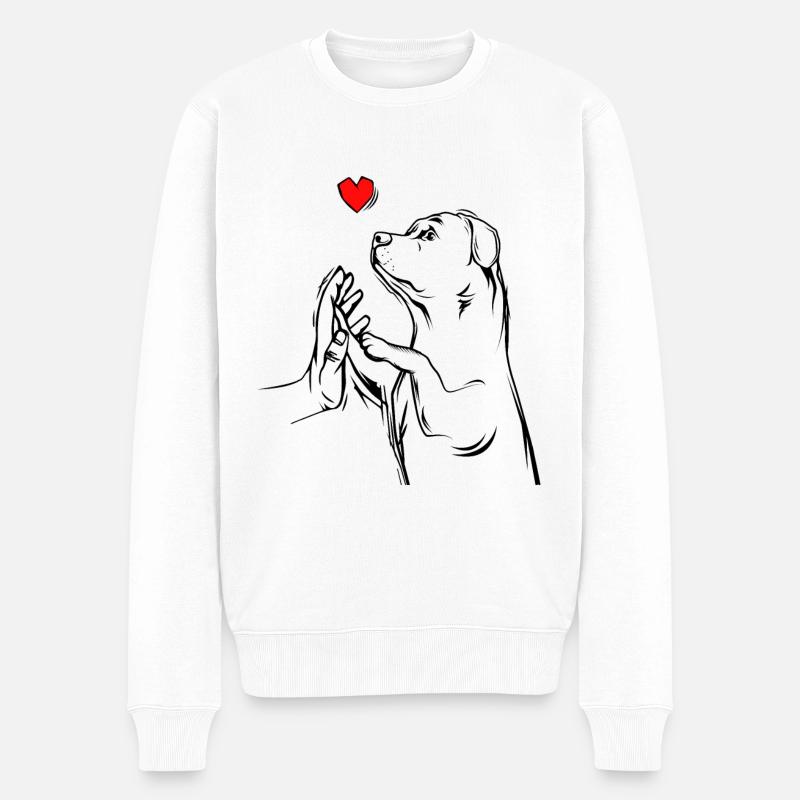 Rottweiler - Männer Premium Bio Pullover - Weiß