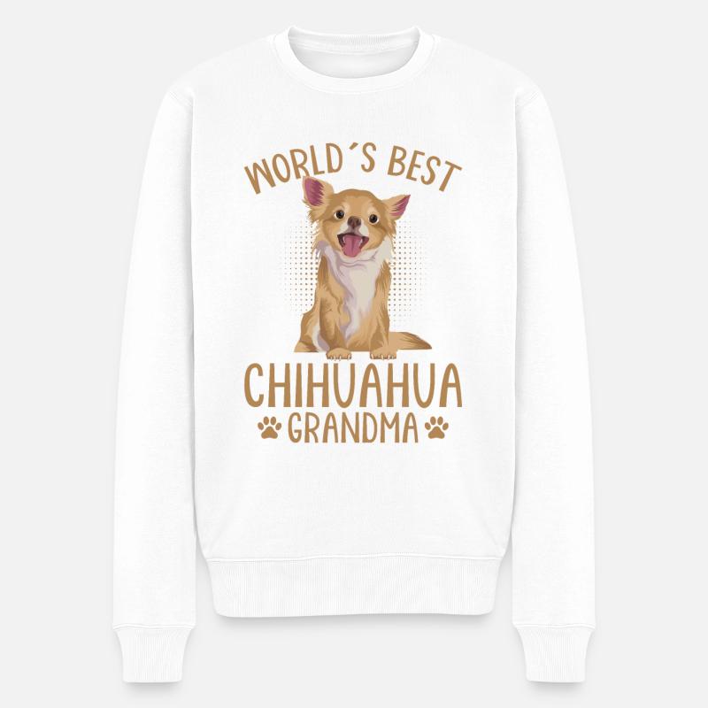 Chihuahua - Männer Premium Bio Pullover - Weiß