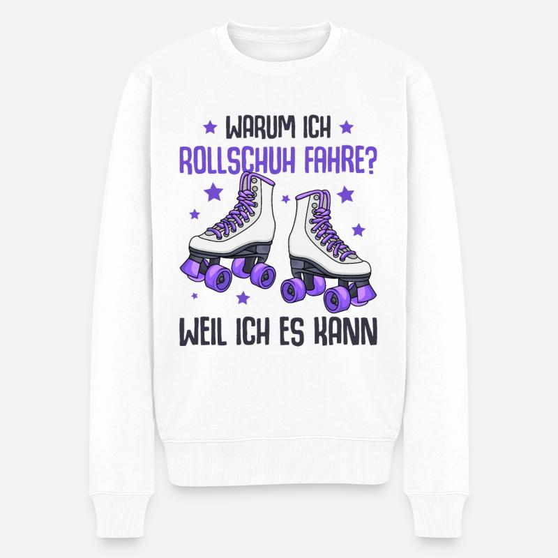 Rollschuhe - Männer Premium Bio Pullover - Weiß