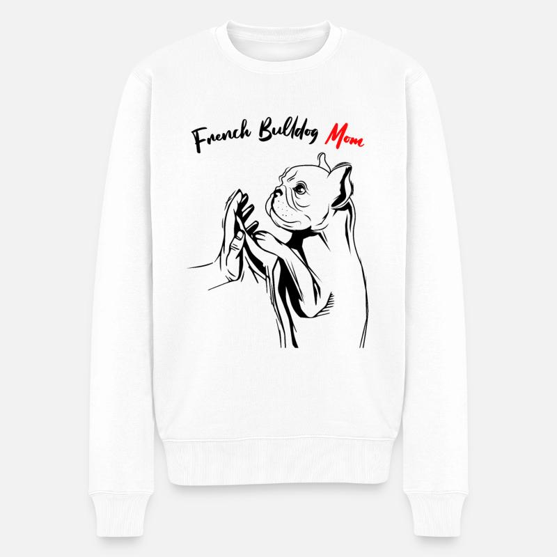 Französische Bulldogge - Männer Premium Bio Pullover - Weiß