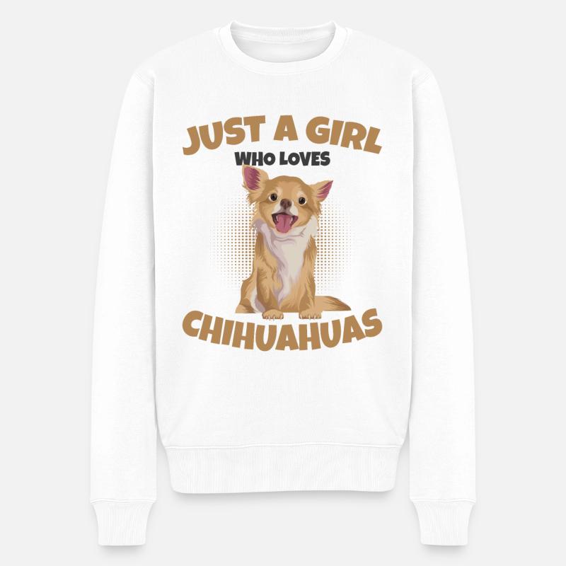 Chihuahua - Männer Premium Bio Pullover - Weiß