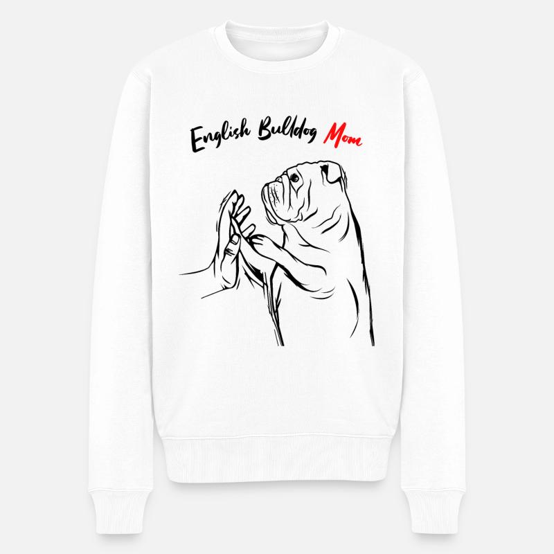 Englische Bulldogge - Männer Premium Bio Pullover - Weiß