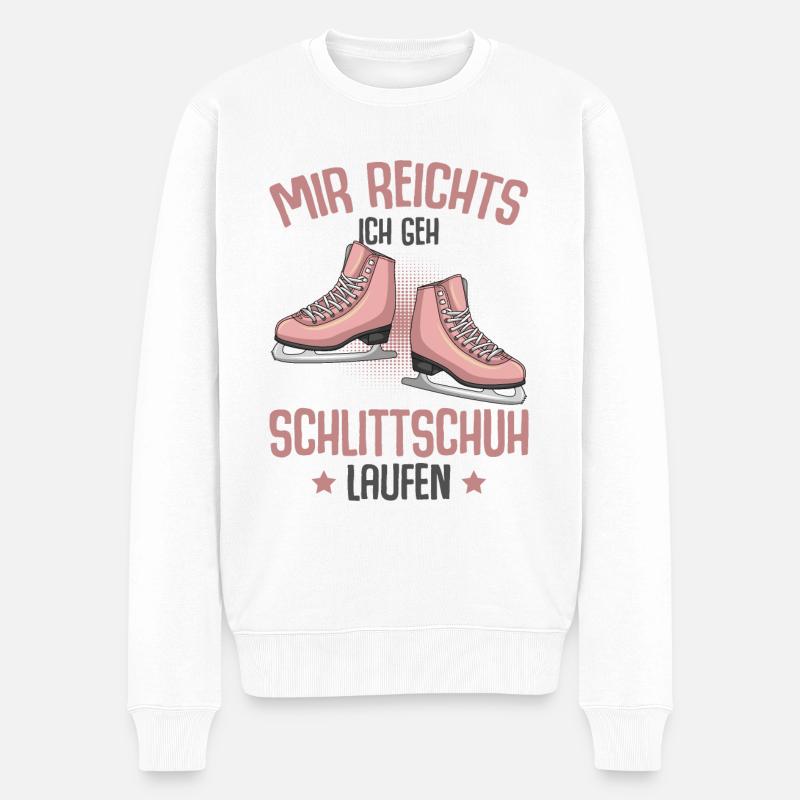Schlittschuhe - Männer Premium Bio Pullover - Weiß