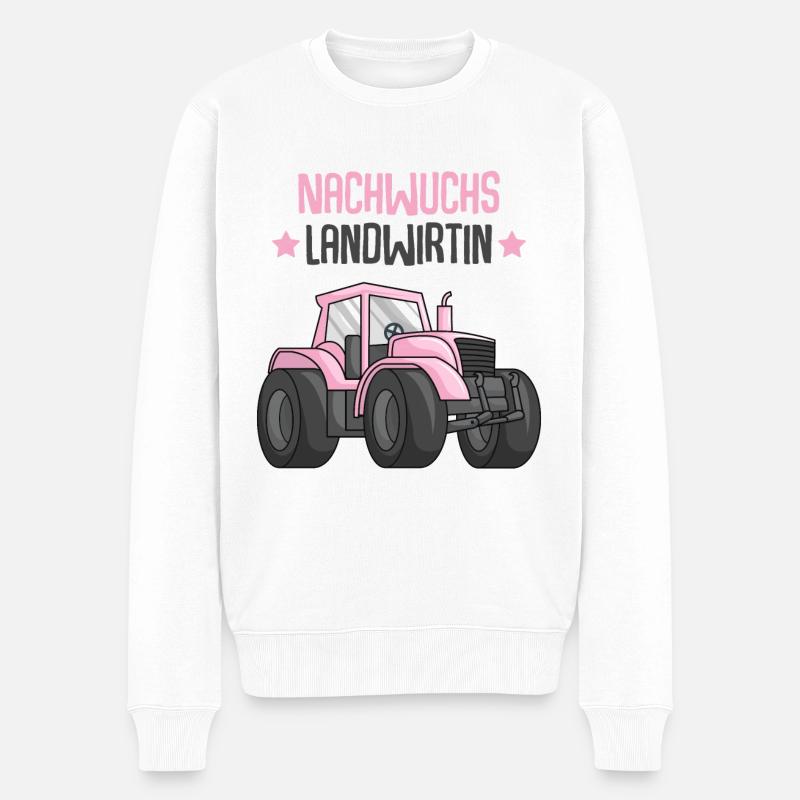 Nachwuchs Landwirtin Mädchen - Männer Premium Bio Pullover - Weiß