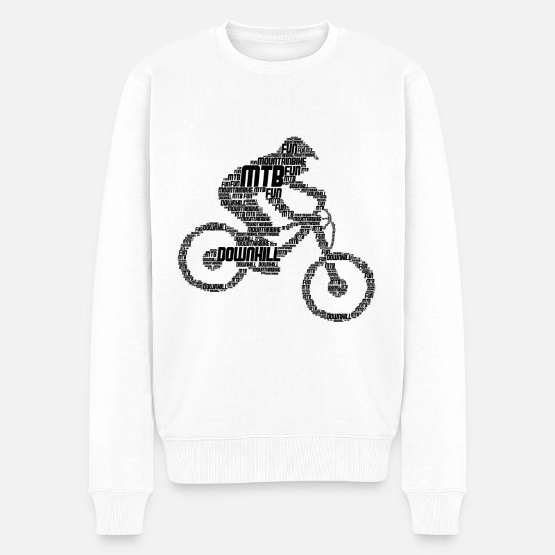 Downhill Mountainbike - Männer Premium Bio Pullover - Weiß
