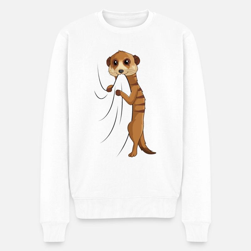 Erdmännchen - Männer Premium Bio Pullover - Weiß