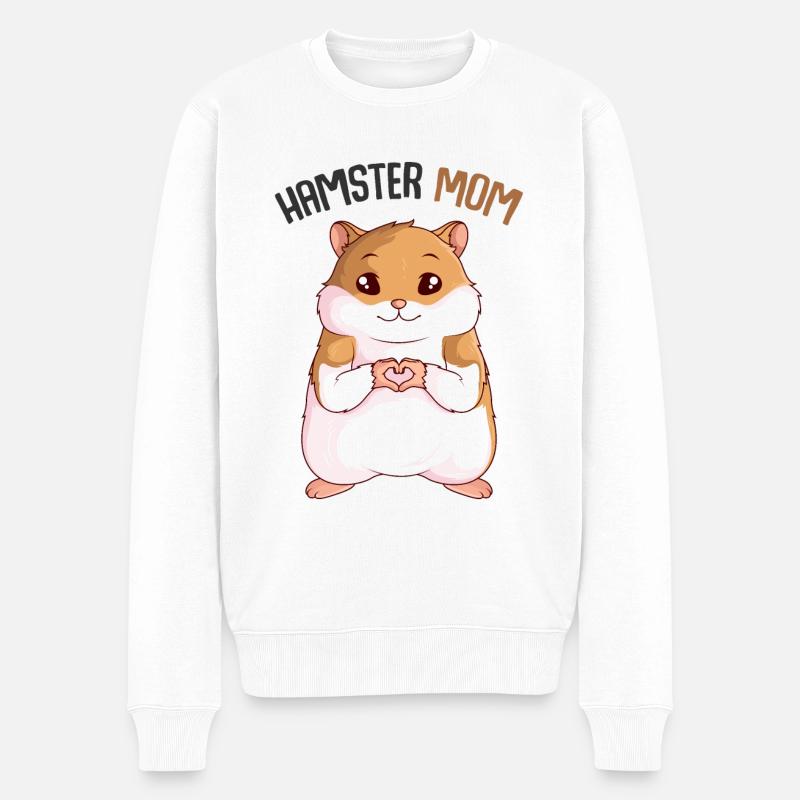 Hamster Mama - Männer Premium Bio Pullover - Weiß