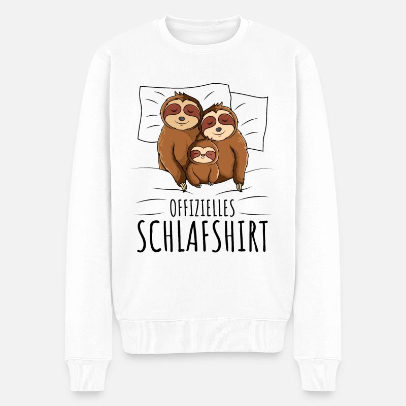 Faultier - Männer Premium Bio Pullover - Weiß