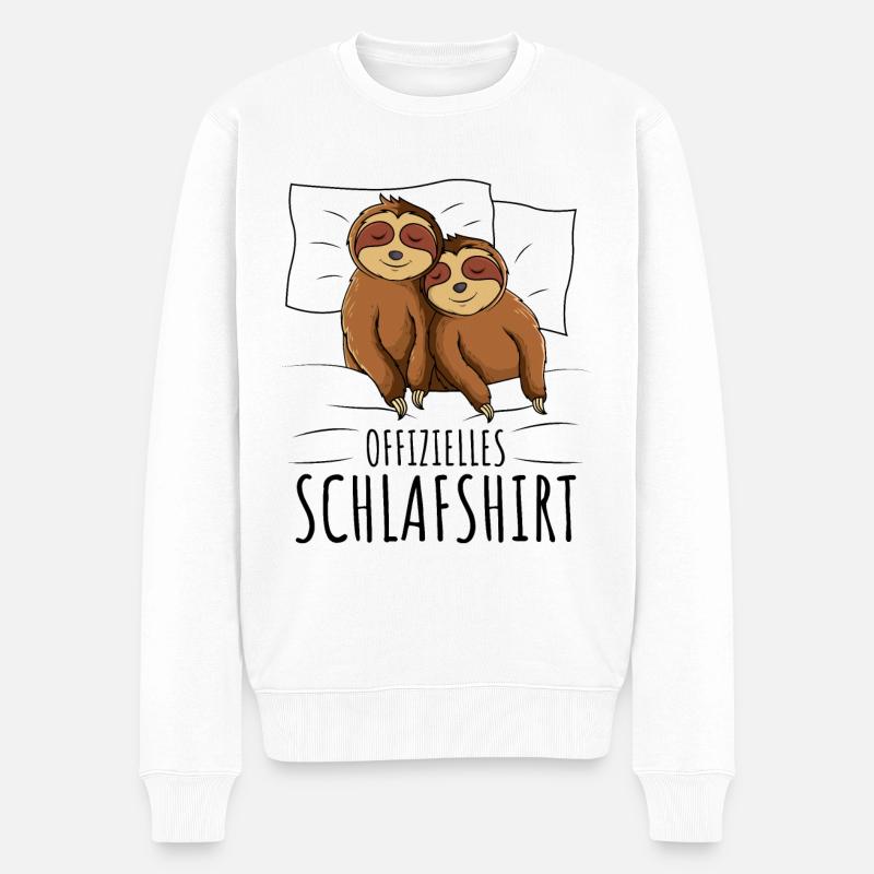 Faultier - Männer Premium Bio Pullover - Weiß