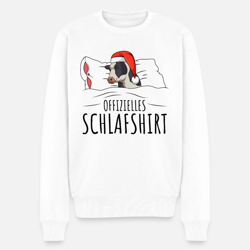 Kuh Weihnachten Kühe - Männer Premium Bio Pullover - Weiß