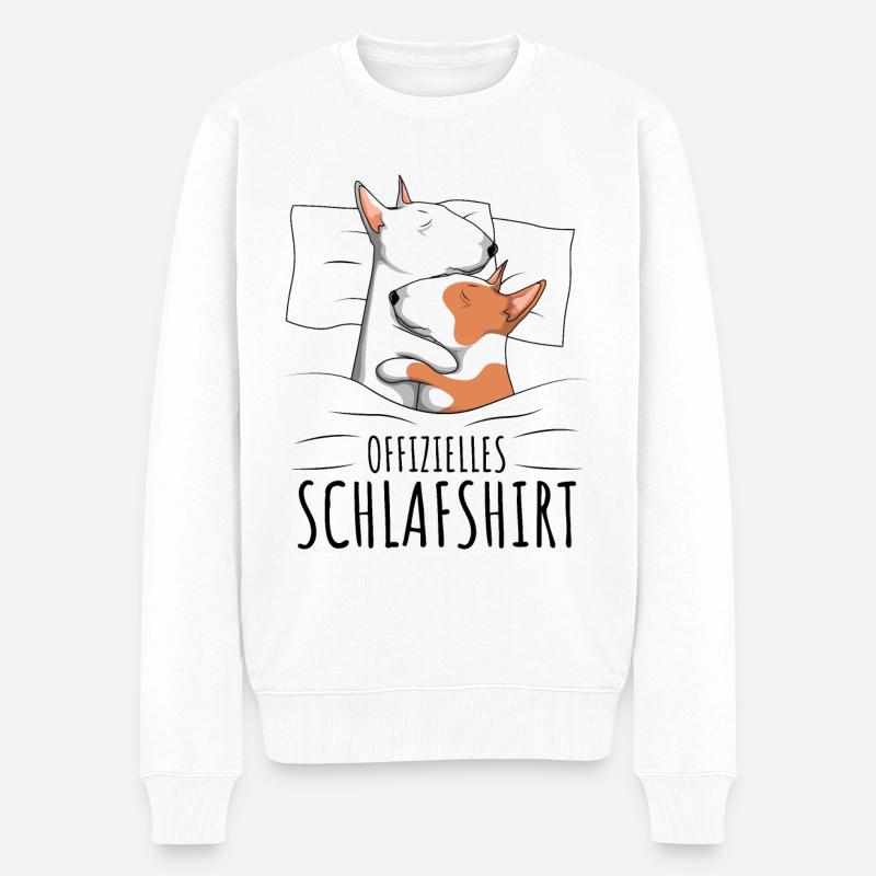 Bullterrier - Männer Premium Bio Pullover - Weiß