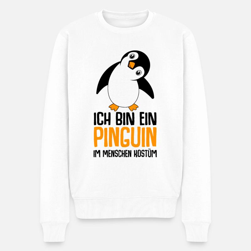 Pinguin - Männer Premium Bio Pullover - Weiß