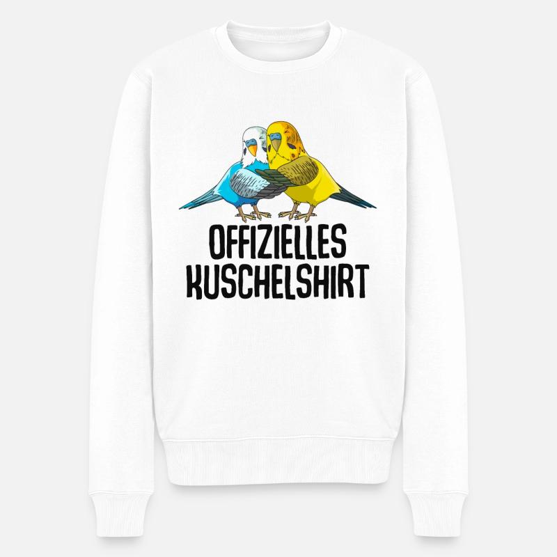 Wellensittich - Männer Premium Bio Pullover - Weiß