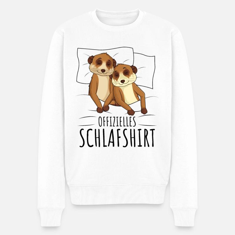 Erdmännchen - Männer Premium Bio Pullover - Weiß