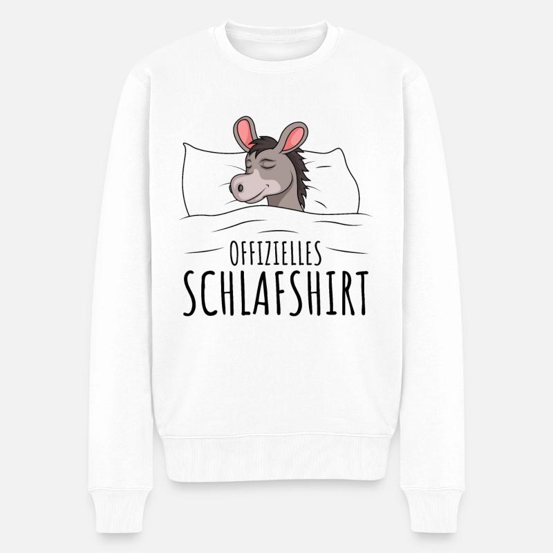 Esel Offizielles Schlafshirt - Männer Premium Bio Pullover - Weiß