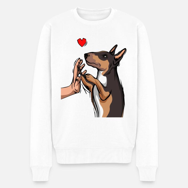 Bullterrier Liebe Mama Bull Terrier Hunde - Männer Premium Bio Pullover - Weiß