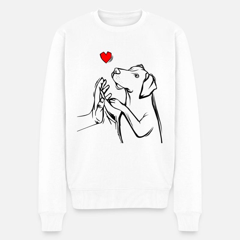 Magyar Vizsla - Männer Premium Bio Pullover - Weiß