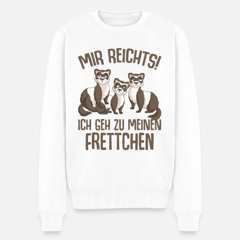 Frettchen - Männer Premium Bio Pullover - Weiß