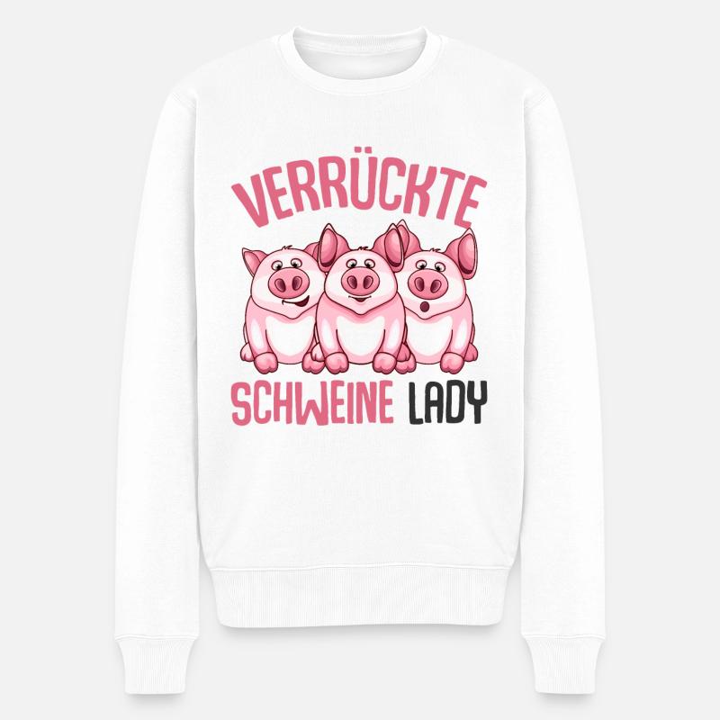 Schwein - Männer Premium Bio Pullover - Weiß