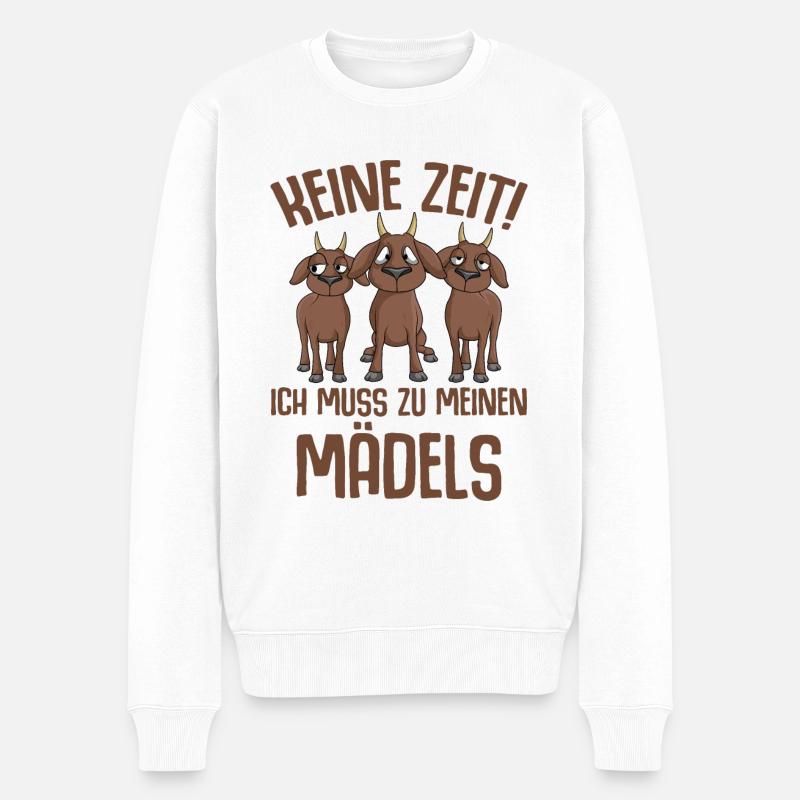 Ziege - Männer Premium Bio Pullover - Weiß