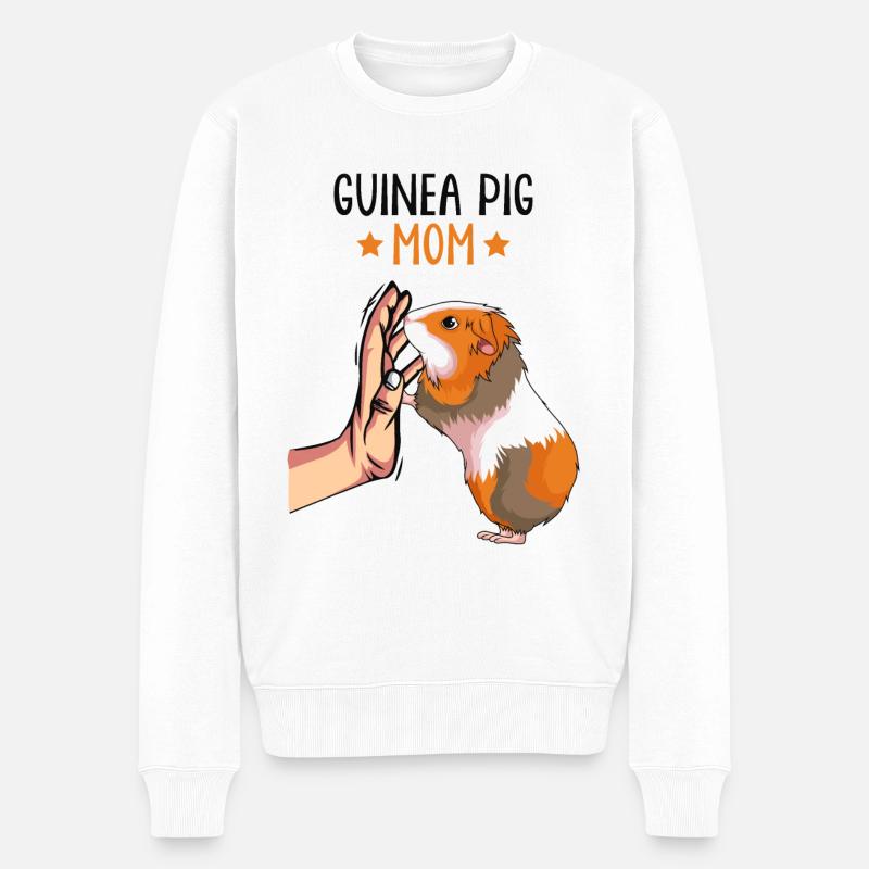Meerschweinchen Mama Haustier - Männer Premium Bio Pullover - Weiß