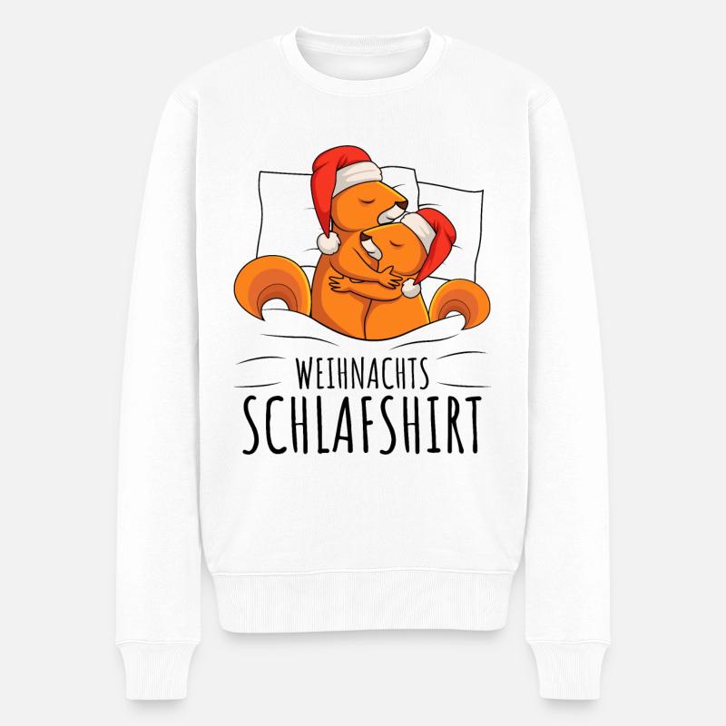 Eichhörnchen Weihnachten - Männer Premium Bio Pullover - Weiß