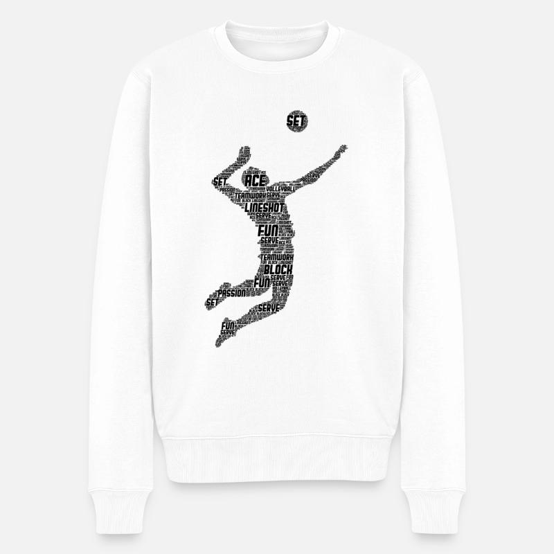 Volleyball - Männer Premium Bio Pullover - Weiß