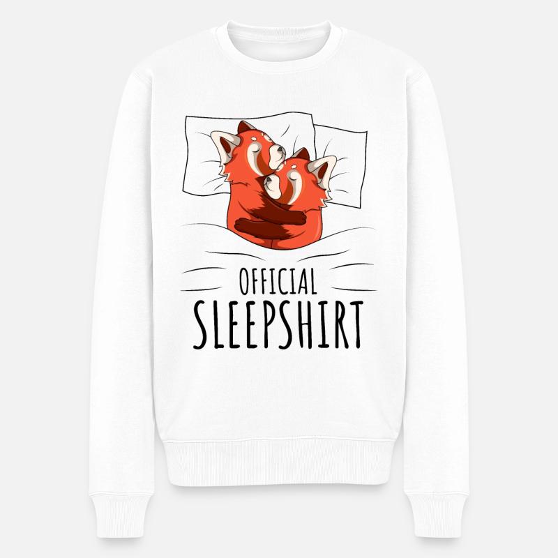 Roter Panda - Männer Premium Bio Pullover - Weiß