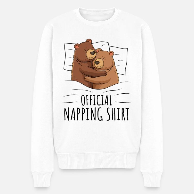 Bär - Männer Premium Bio Pullover - Weiß