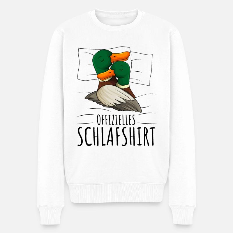 Ente - Männer Premium Bio Pullover - Weiß