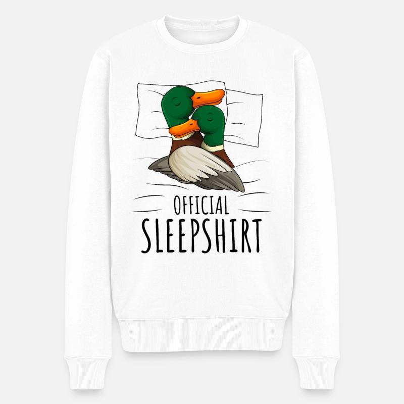Ente - Männer Premium Bio Pullover - Weiß
