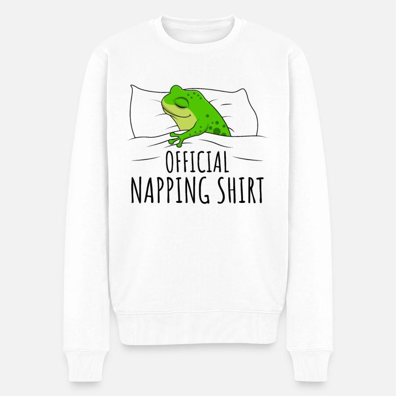 Frosch - Männer Premium Bio Pullover - Weiß