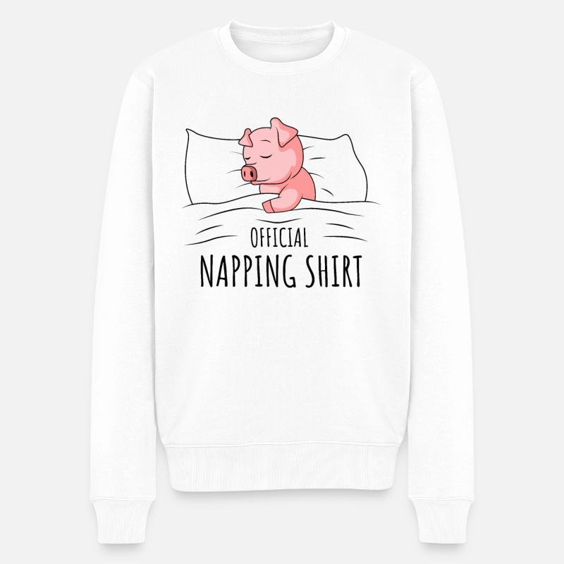 Schwein - Männer Premium Bio Pullover - Weiß