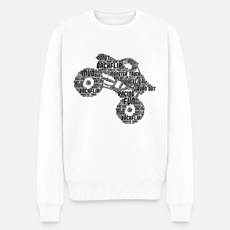 Monster Truck - Männer Premium Bio Pullover - Weiß