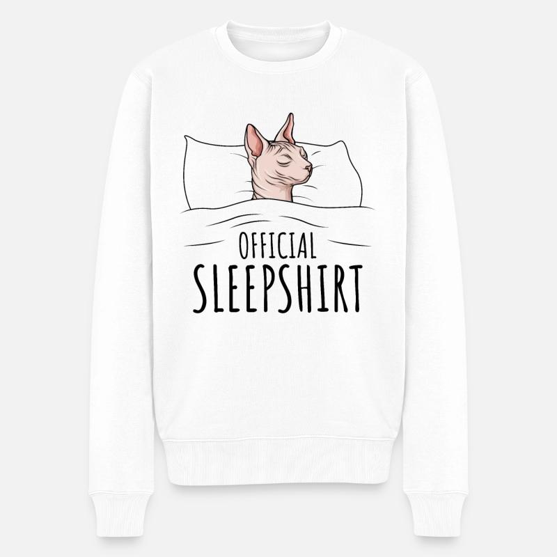 Sphynx Katze - Männer Premium Bio Pullover - Weiß
