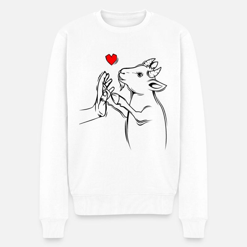 Chèvre - Pull Premium bio Homme - blanc