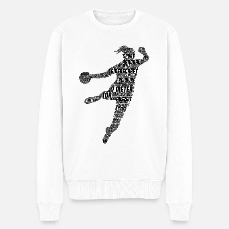 Handball Handballerin - Männer Premium Bio Pullover - Weiß