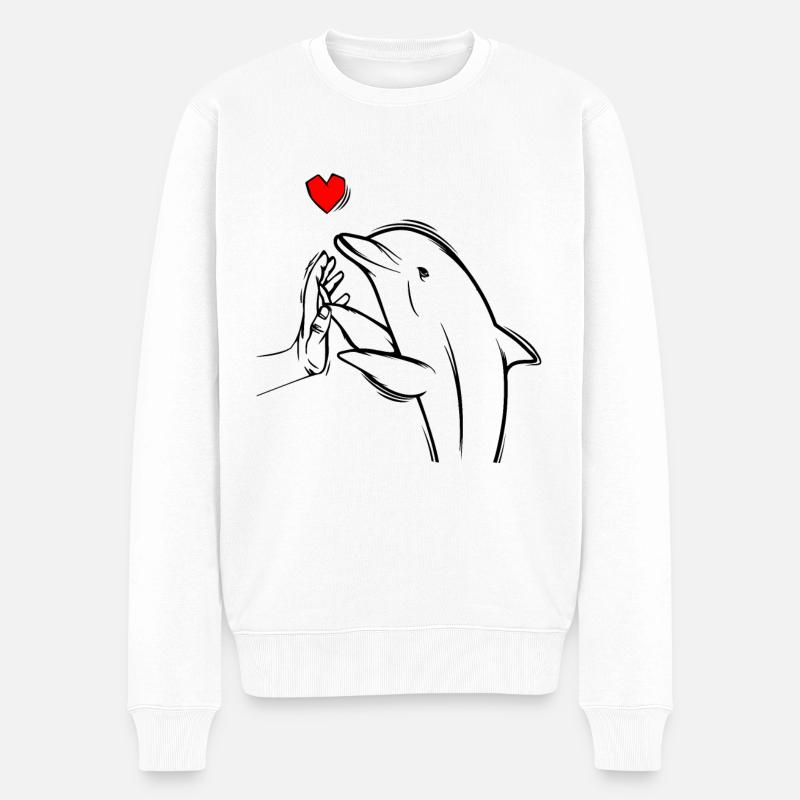 Delfin - Männer Premium Bio Pullover - Weiß