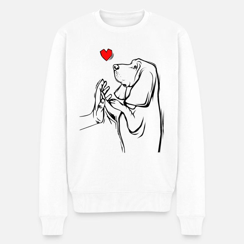 Basset Hound - Männer Premium Bio Pullover - Weiß