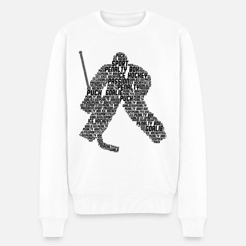 Eishockey Torwart - Männer Premium Bio Pullover - Weiß