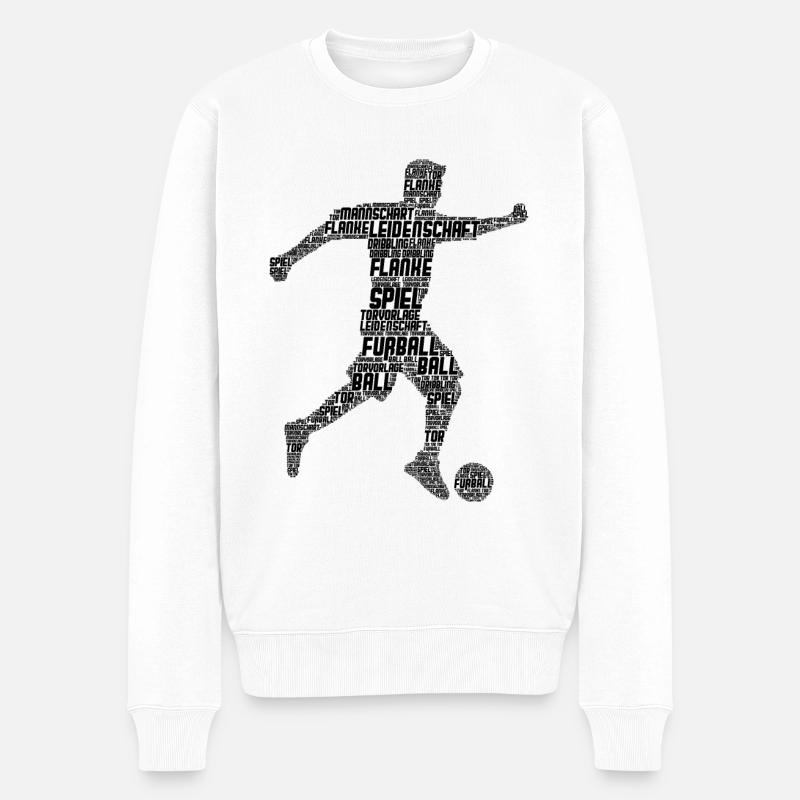 Fußball - Männer Premium Bio Pullover - Weiß