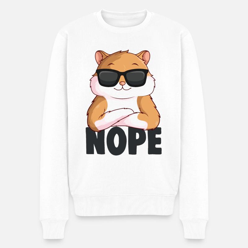 Hamster - Männer Premium Bio Pullover - Weiß