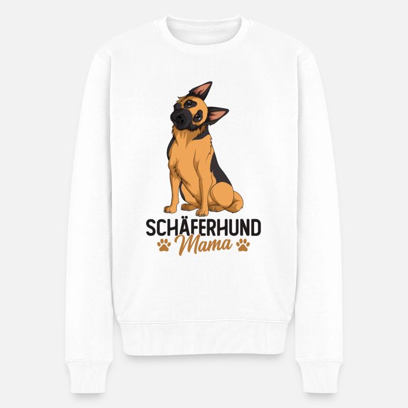 Deutscher Schäferhund - Männer Premium Bio Pullover - Weiß