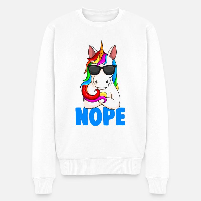 Einhorn - Männer Premium Bio Pullover - Weiß