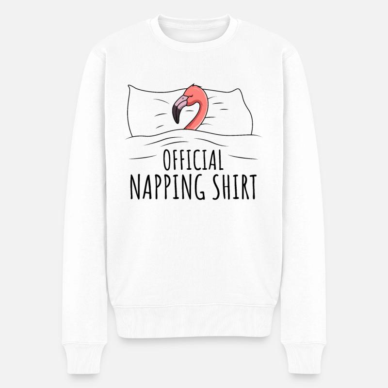 Flamingo - Männer Premium Bio Pullover - Weiß