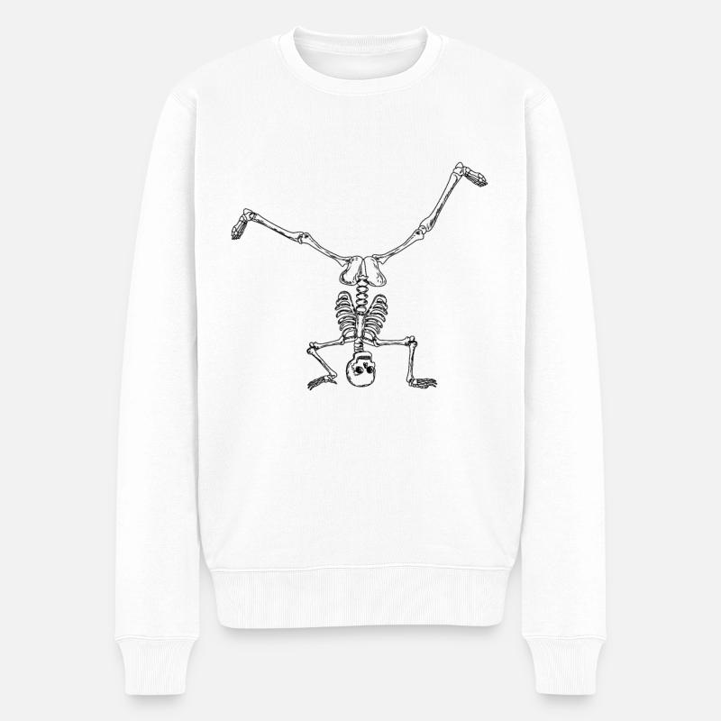 Breakdance Breakdancer Breakdancing Skelett - Männer Premium Bio Pullover - Weiß